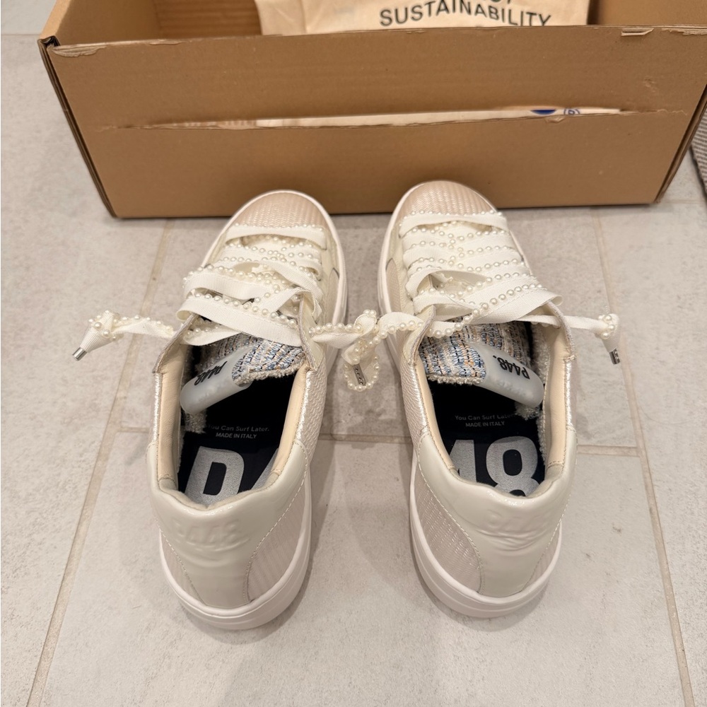 Luster Thea Sneaker with pearl laces
